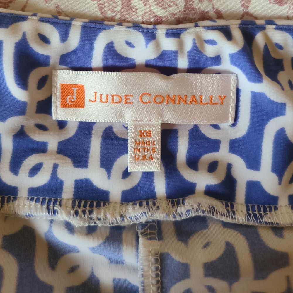 Jude Connally Sonja Skort Blue & White Chain Link Pattern - Picture 4 of 5